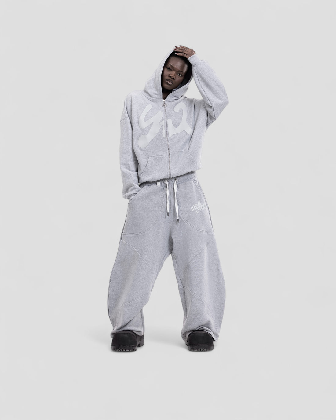 DEMENTE GREY ON LIGHT GREY ZIPUP JACKET