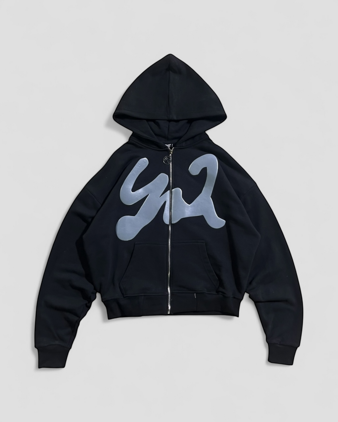DEMENTE GREY ON BLACK ZIPUP JACKET