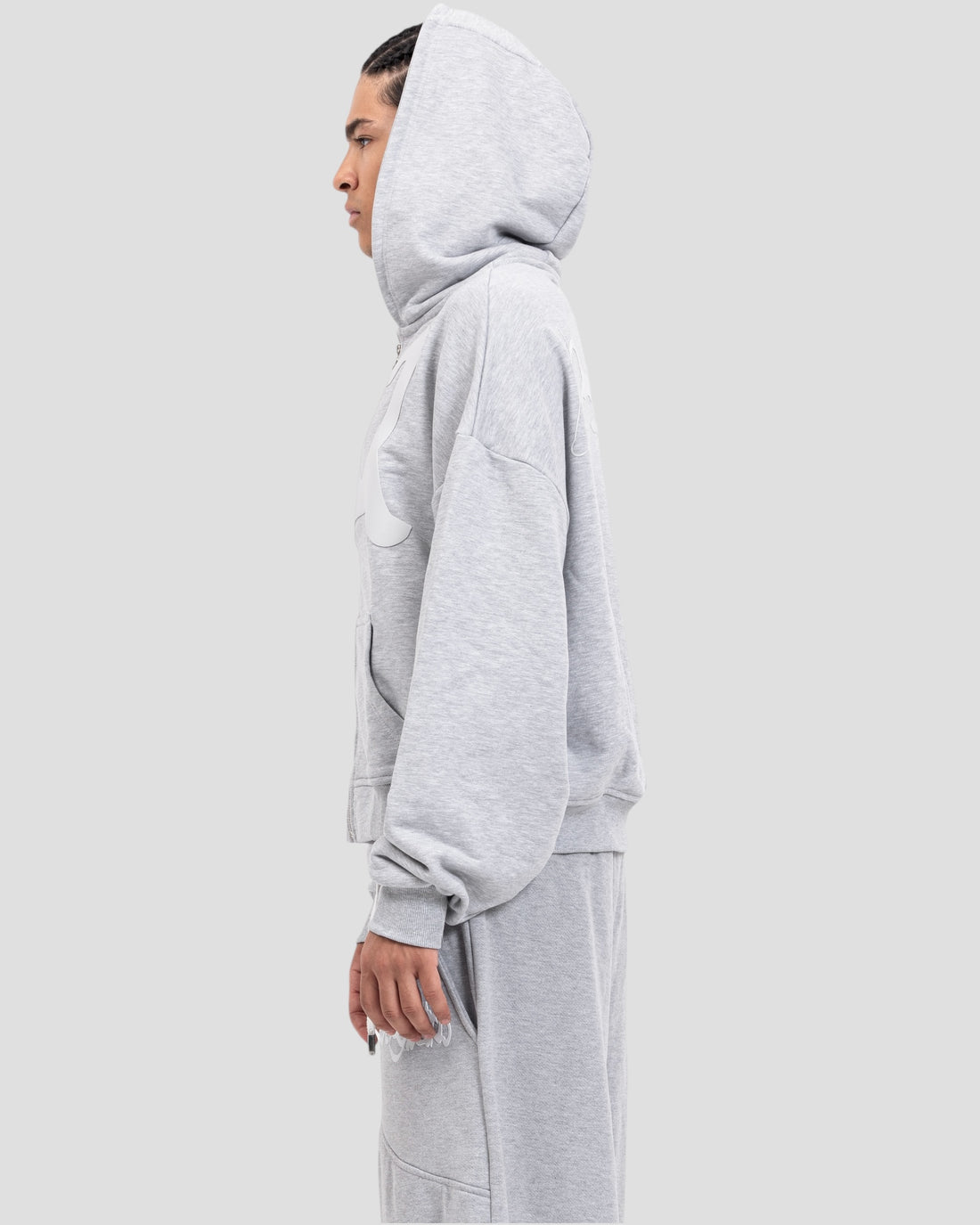 DEMENTE GREY ON LIGHT GREY ZIPUP JACKET