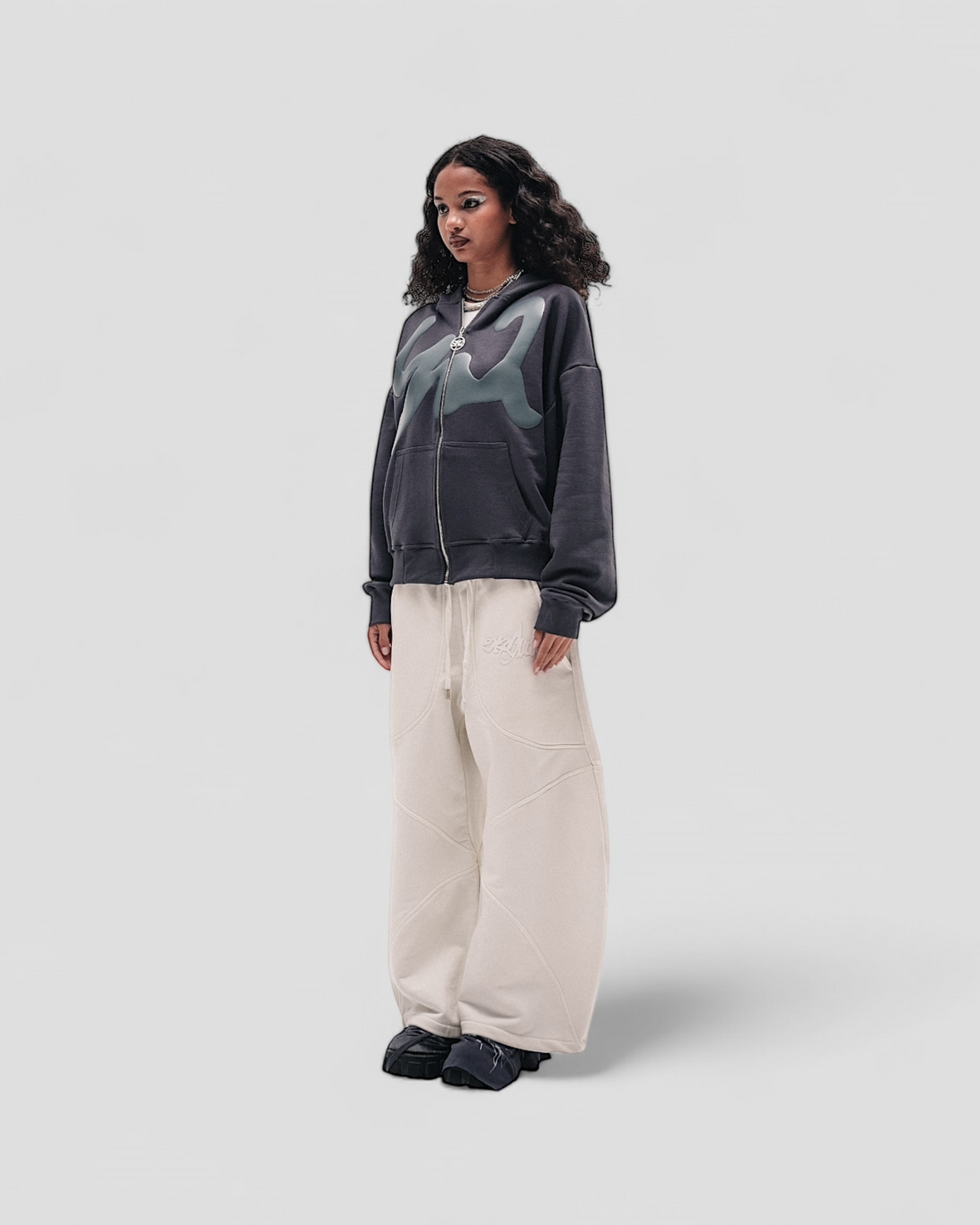 DEMENTE GREY ON GREY ZIPUP JACKET