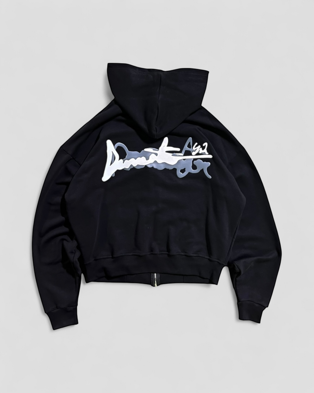 DEMENTE GREY ON BLACK ZIPUP JACKET