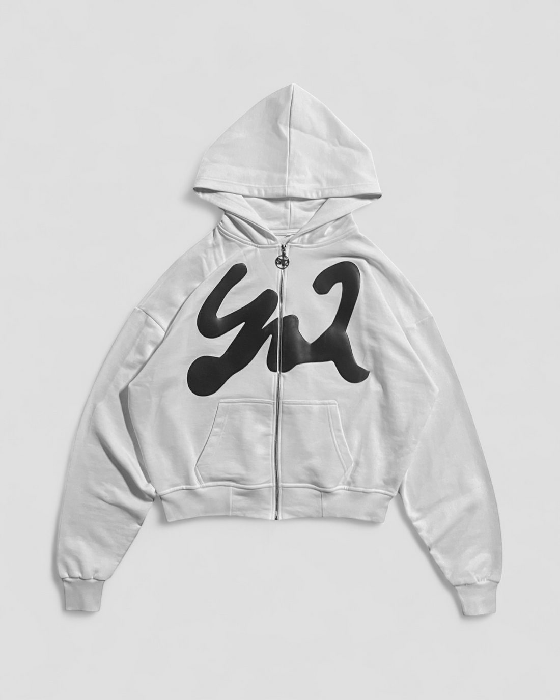 DEMENTE GREY ON WHITE ZIPUP JACKET