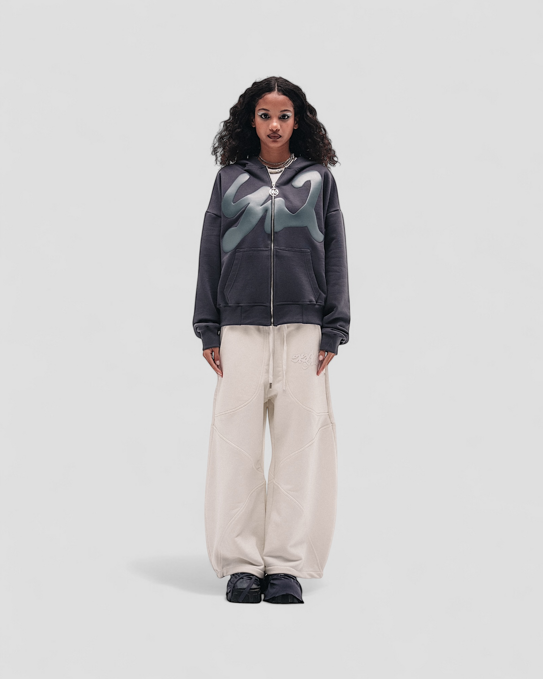 DEMENTE GREY ON GREY ZIPUP JACKET