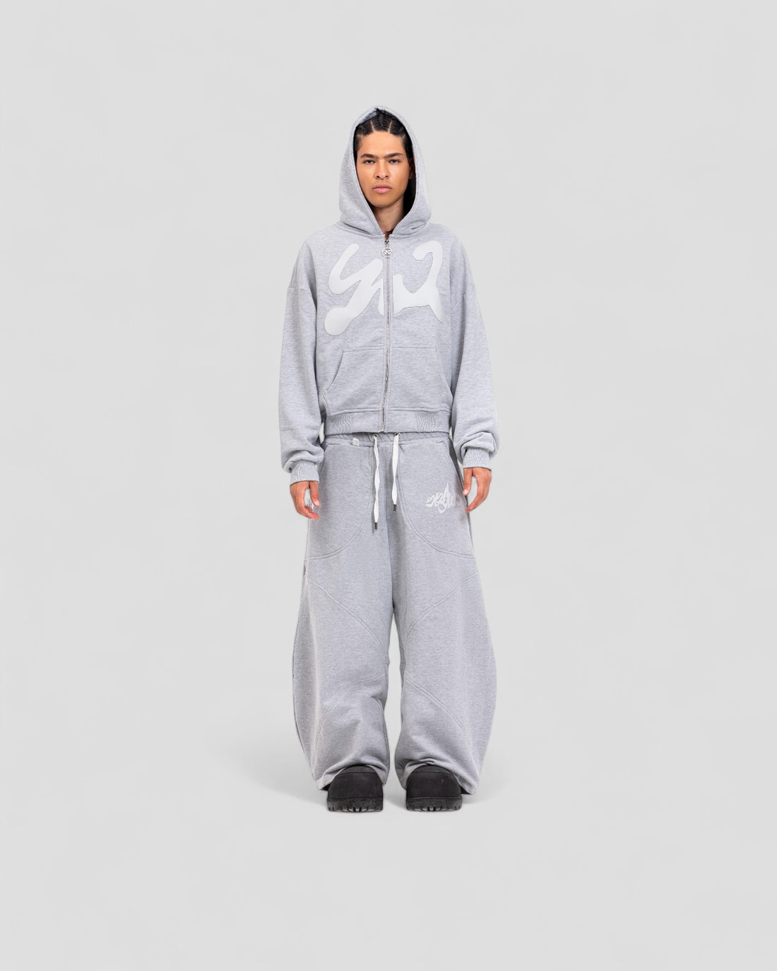DEMENTE GREY ON LIGHT GREY ZIPUP JACKET