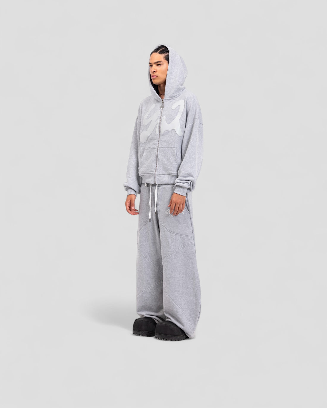 DEMENTE GREY ON LIGHT GREY ZIPUP JACKET