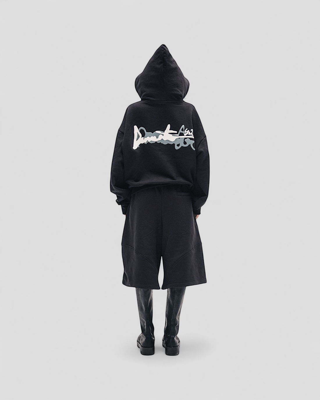 DEMENTE GREY ON BLACK ZIPUP JACKET