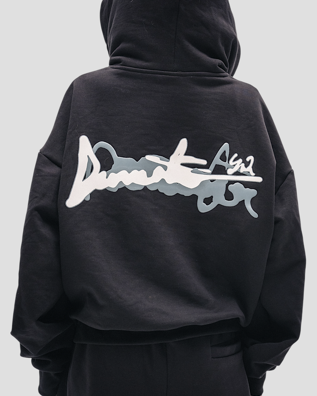 DEMENTE GREY ON BLACK ZIPUP JACKET
