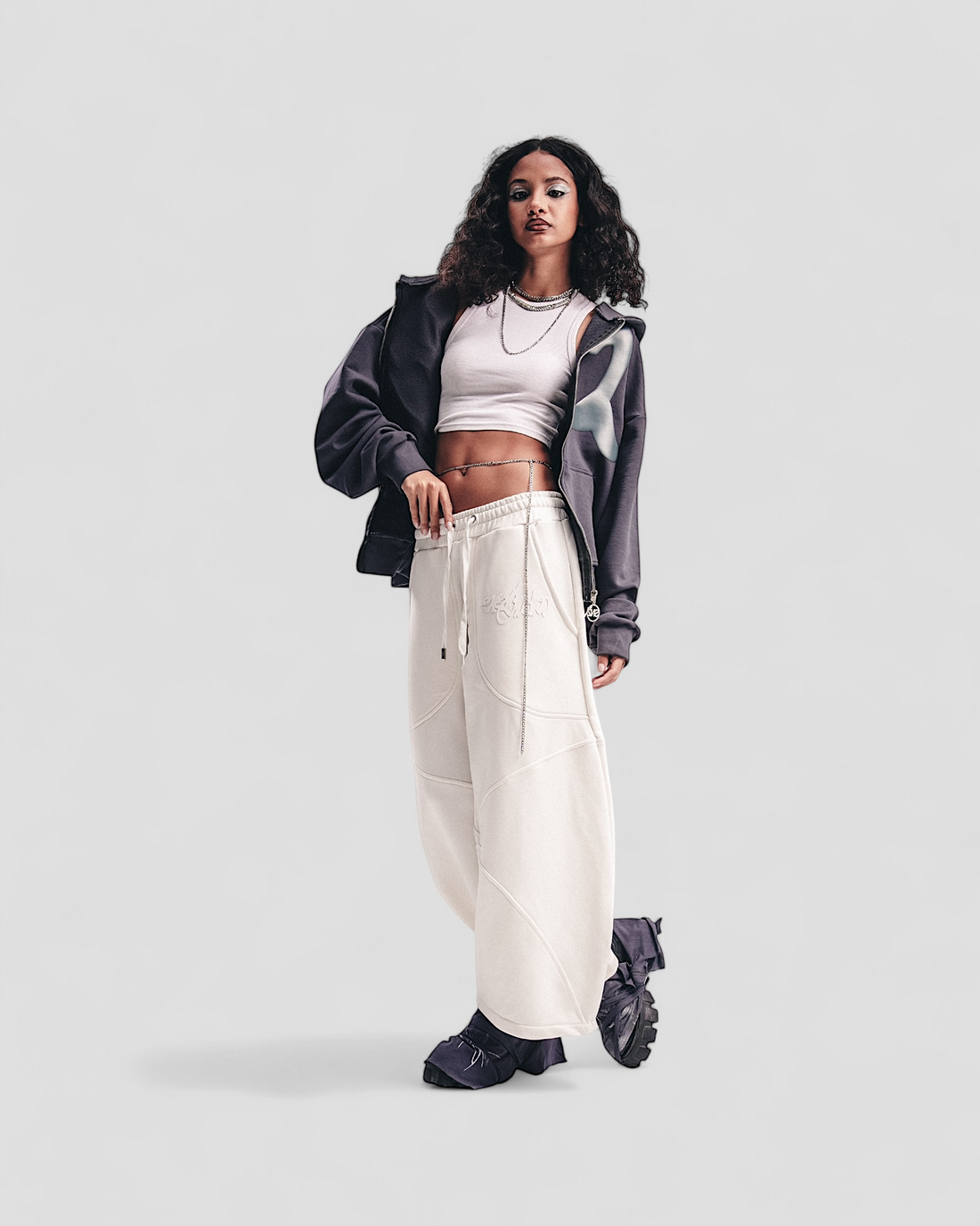 DEMENTE GREY ON GREY ZIPUP JACKET