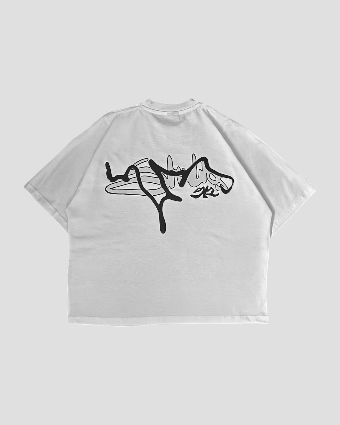 DEMENTE WHITE SILK-PUFF BOXY TEE