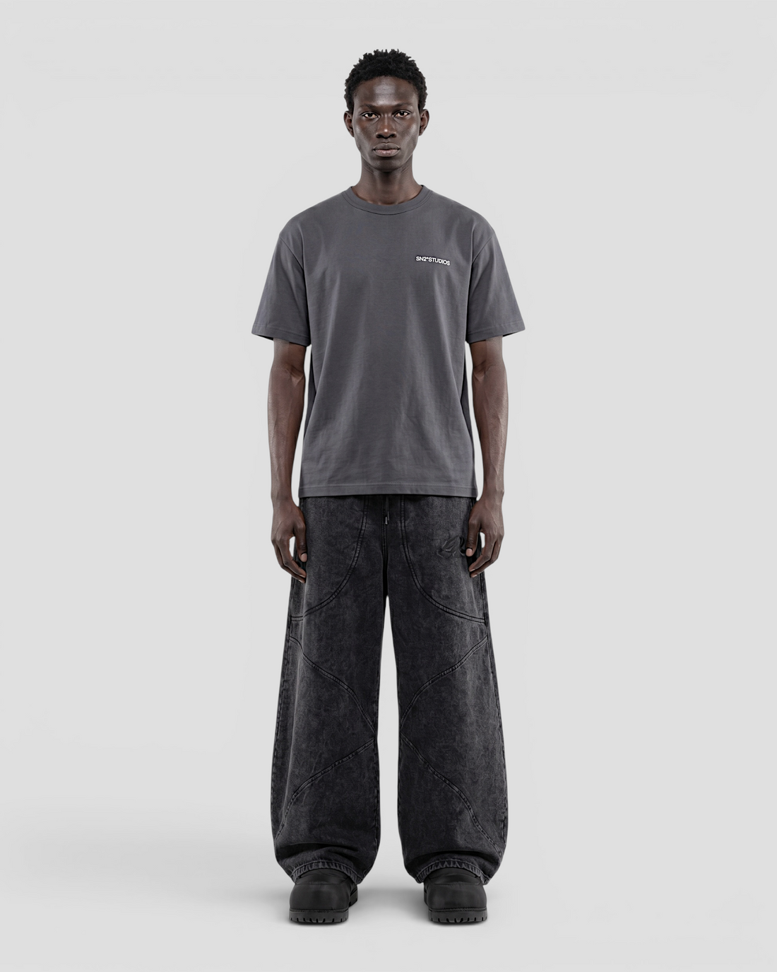 LOGO GREY OVERSIZED TEE