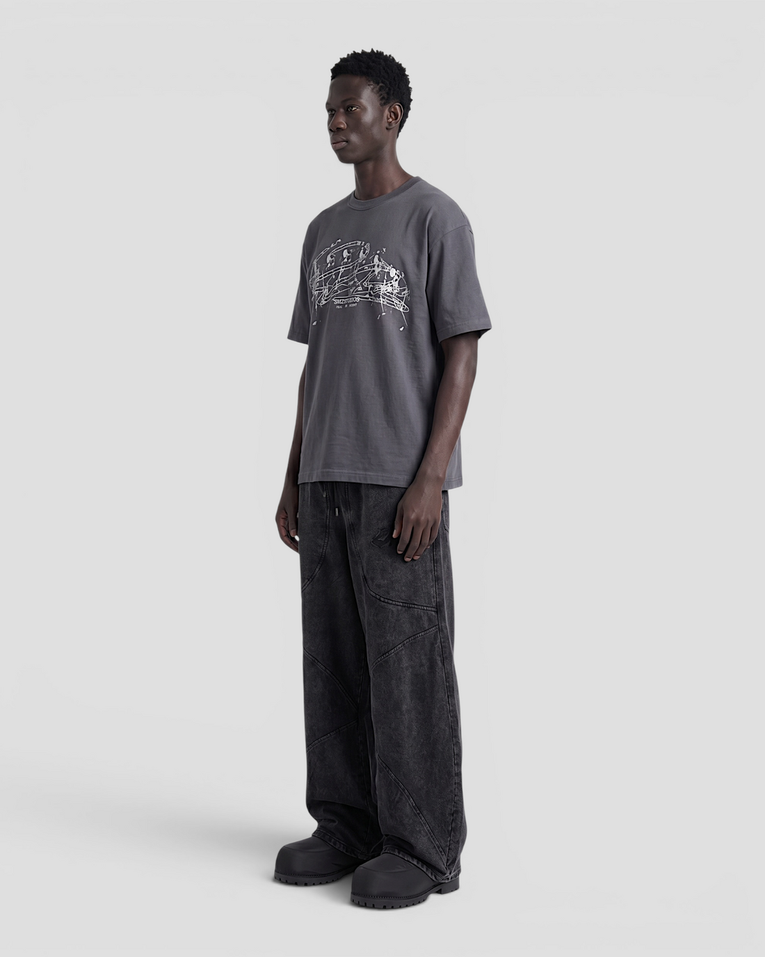 VISCOSO GREY OVERSIZED TEE