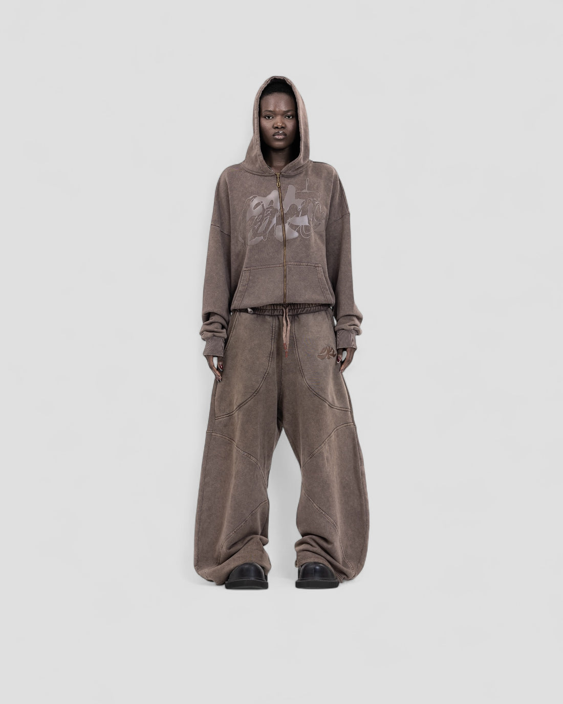 DEMENTE WASHED BROWN ZIPUP JACKET (10156809027859)