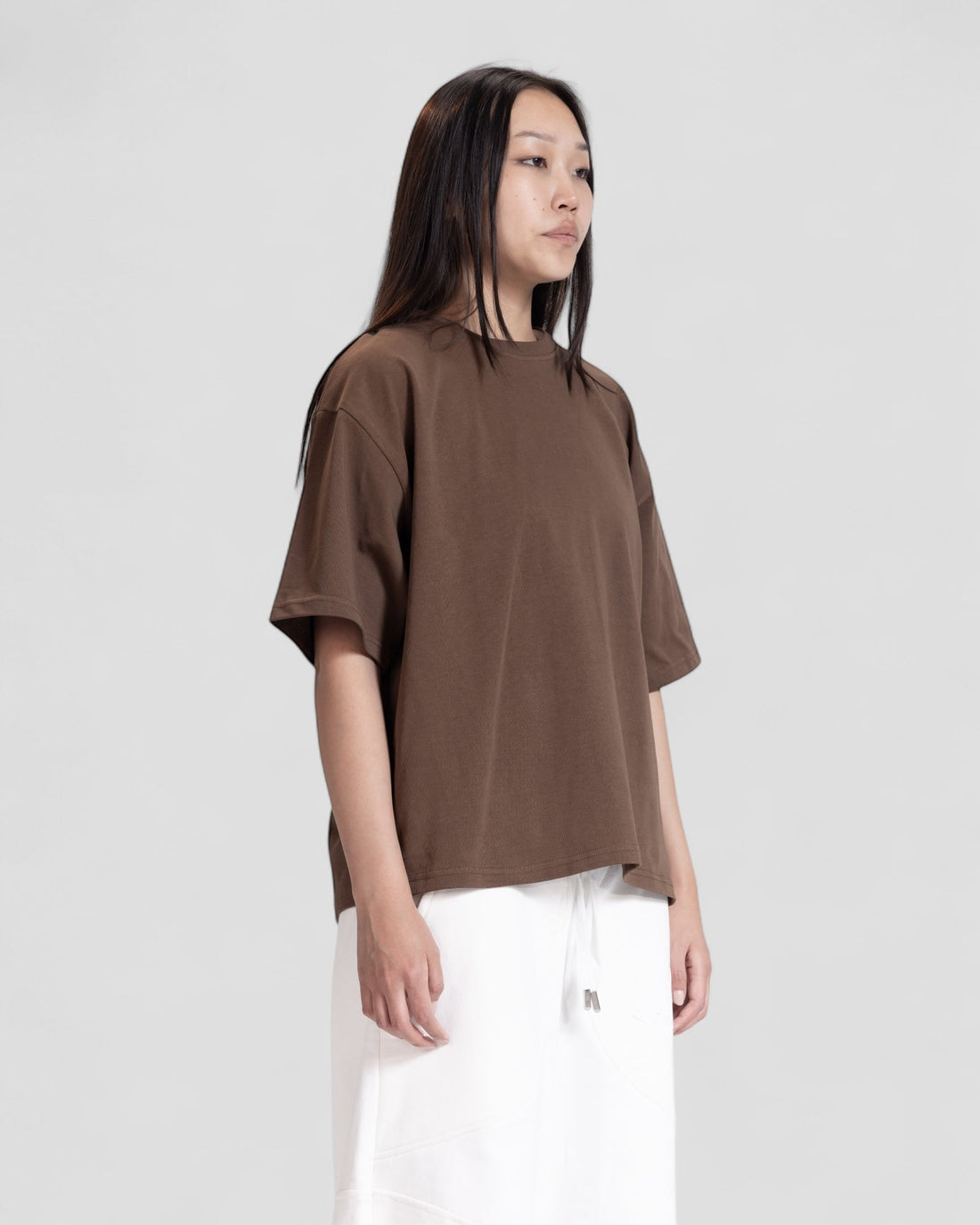The Perfect Blank Dark Brown Boxy Tshirt V1