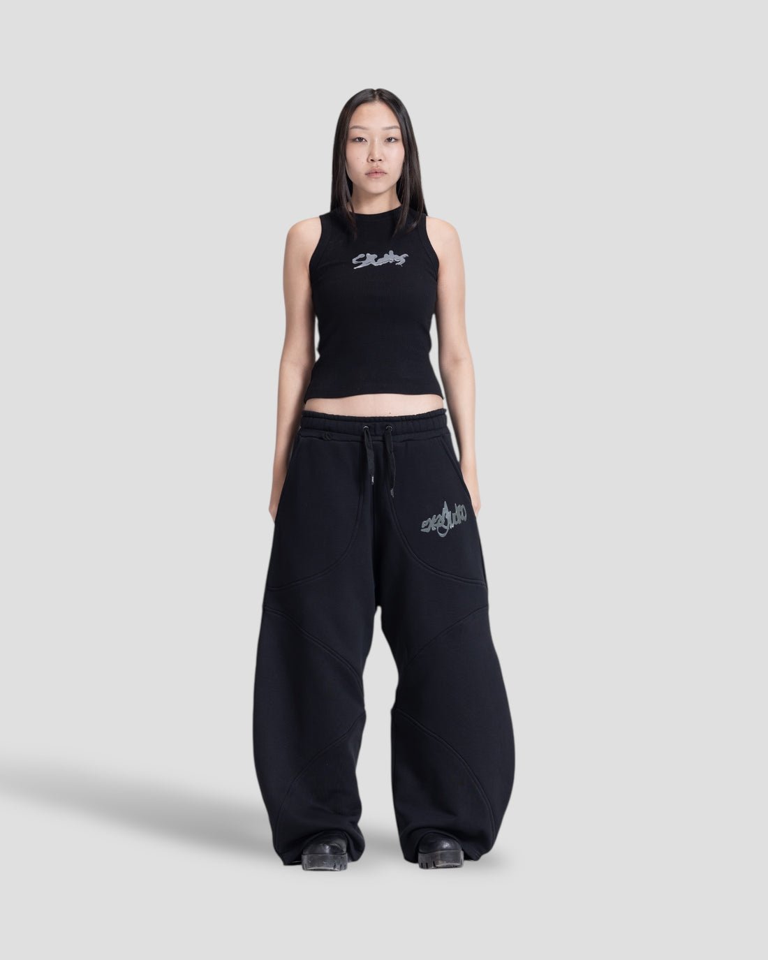 DEMENTE BLACK POLISHED TANK TOP