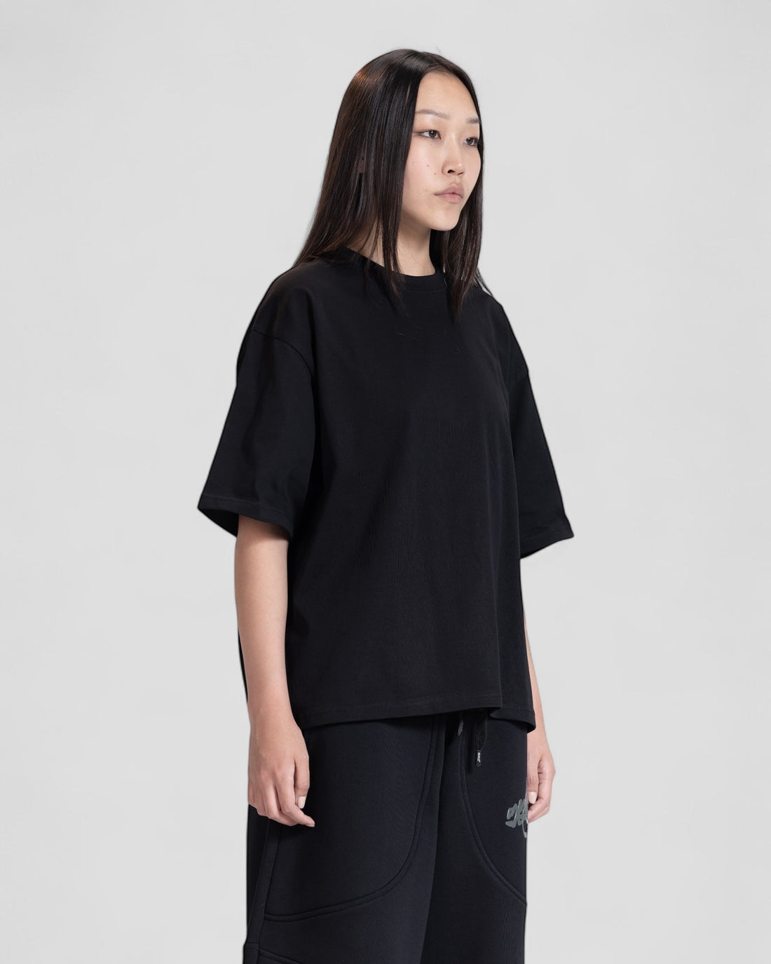The Perfect Blank Black Boxy Tshirt V1