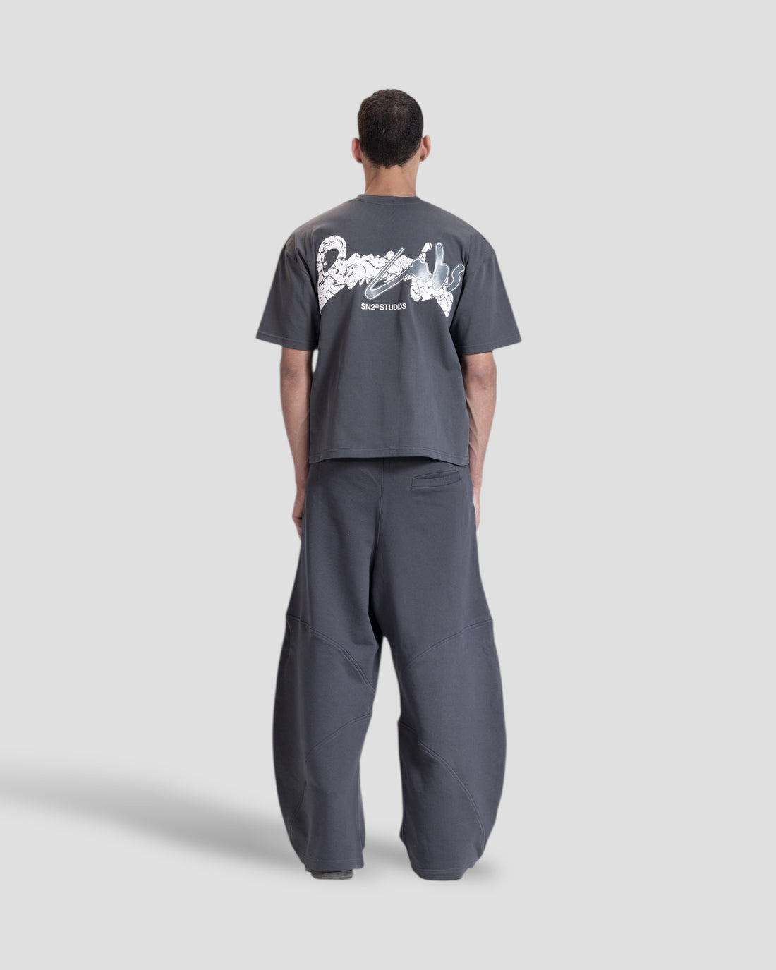DEMENTE GREY CRACKED BOXY TEE