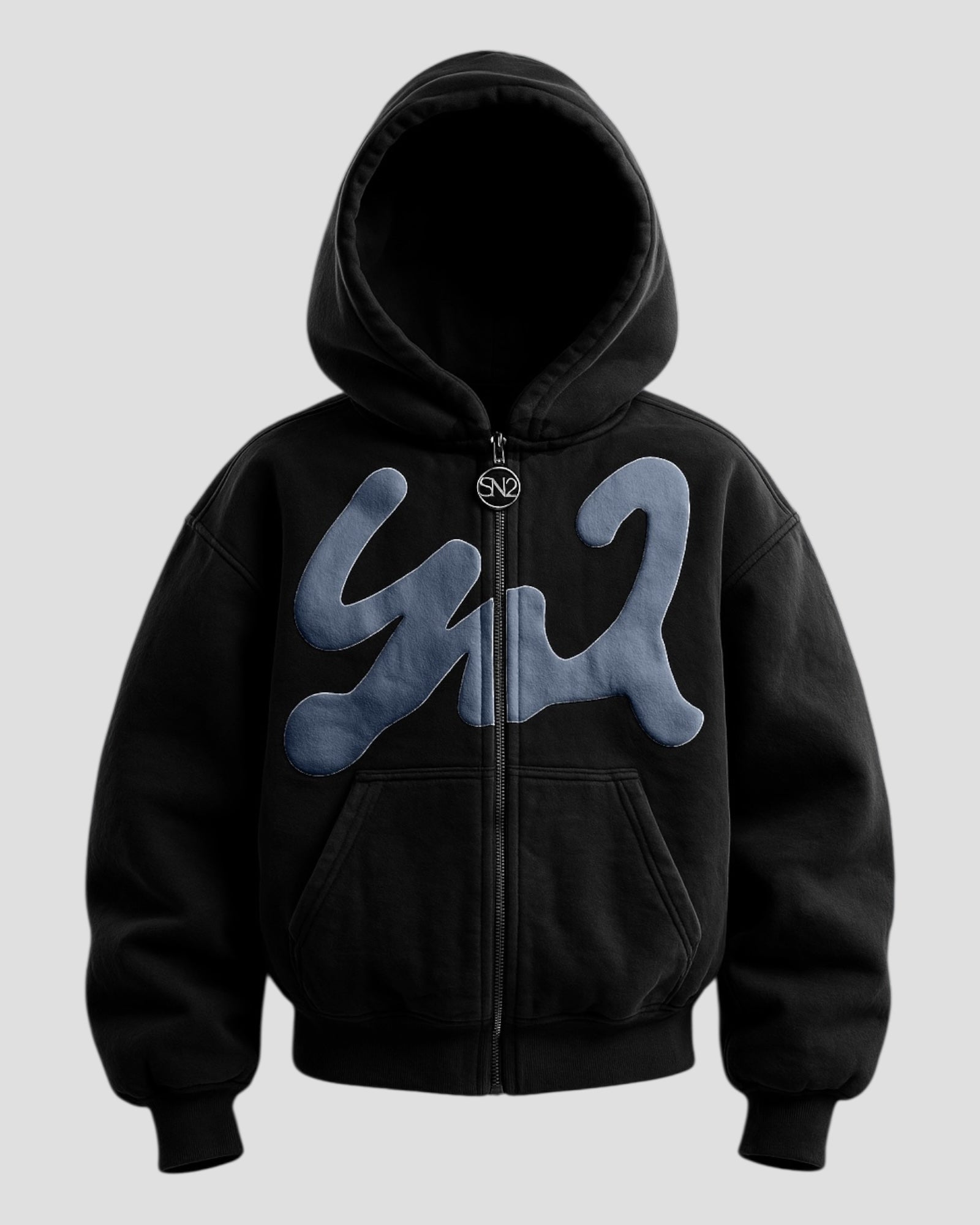 DEMENTE GREY ON BLACK ZIPUP JACKET – SN2 STUDIOS