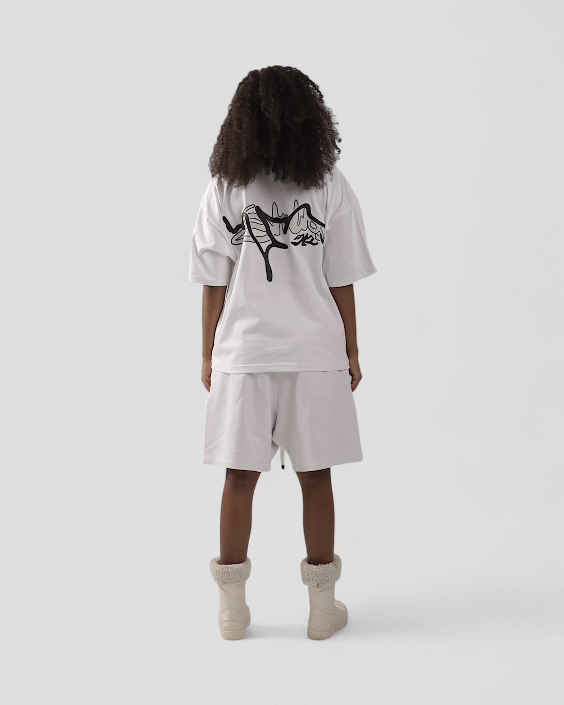 DEMENTE WHITE SILK-PUFF BOXY TEE