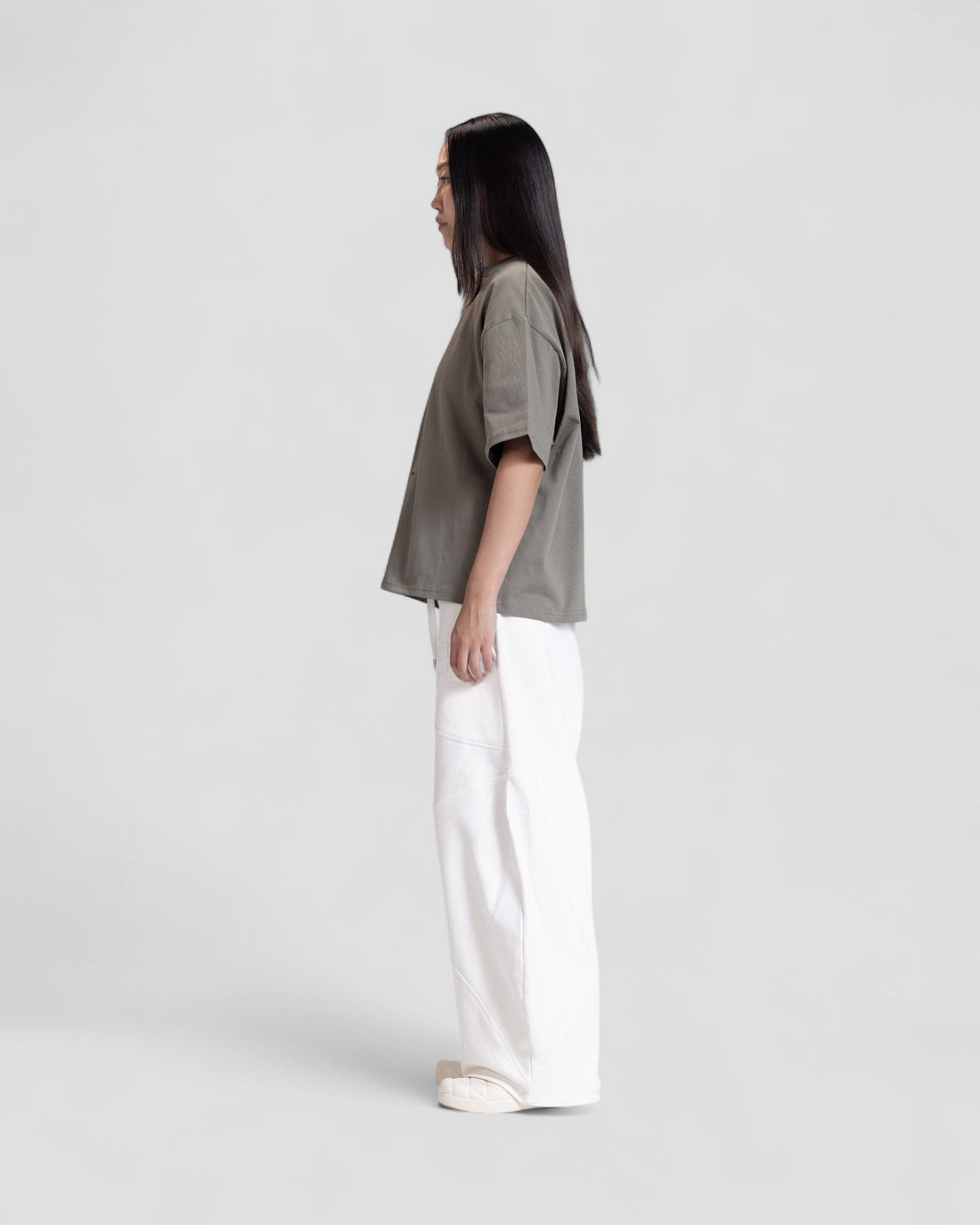 The Perfect Blank Olive Boxy Tshirt V1