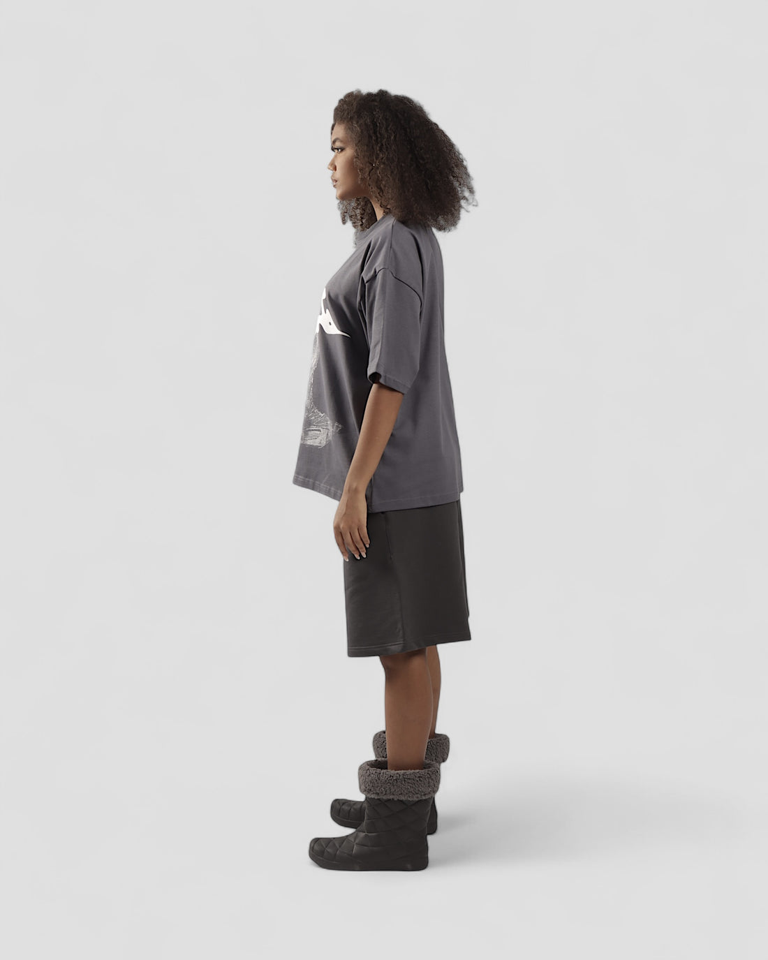 DEMENTE GREY HALFTONES BOXY TEE
