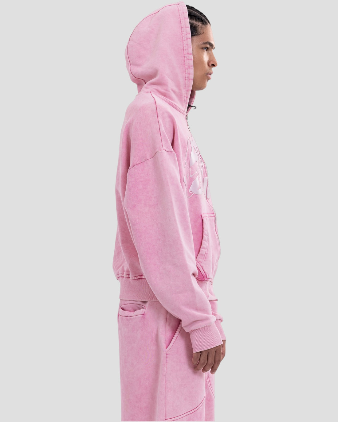 DEMENTE WASHED PINK ZIPUP JACKET (10156822921491)