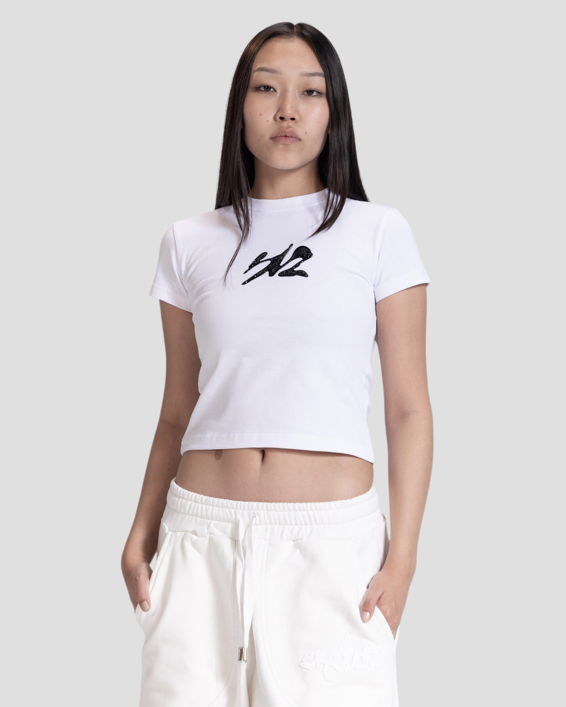 DEMENTE WHITE PEAKED BABY TEE