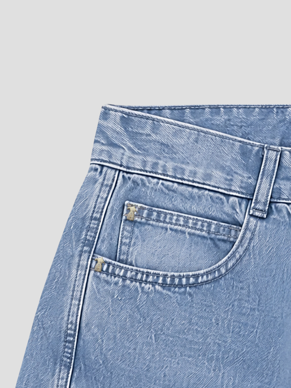 DEMENTE LIGHT BLUE WASHED BARREL CURVED OVERSIZED JEANS