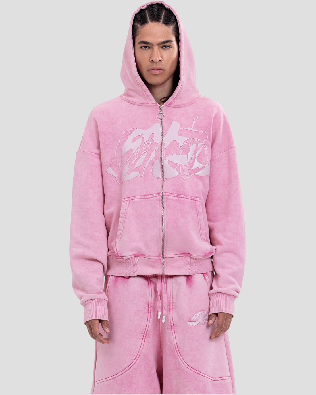 DEMENTE WASHED PINK ZIPUP JACKET (10156822921491)