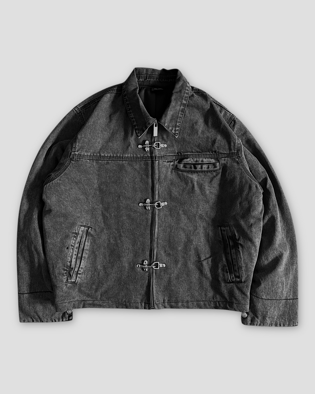 CORE CLASP WASHED COLLAR DOUBLE LAYERED WORKER JACKET