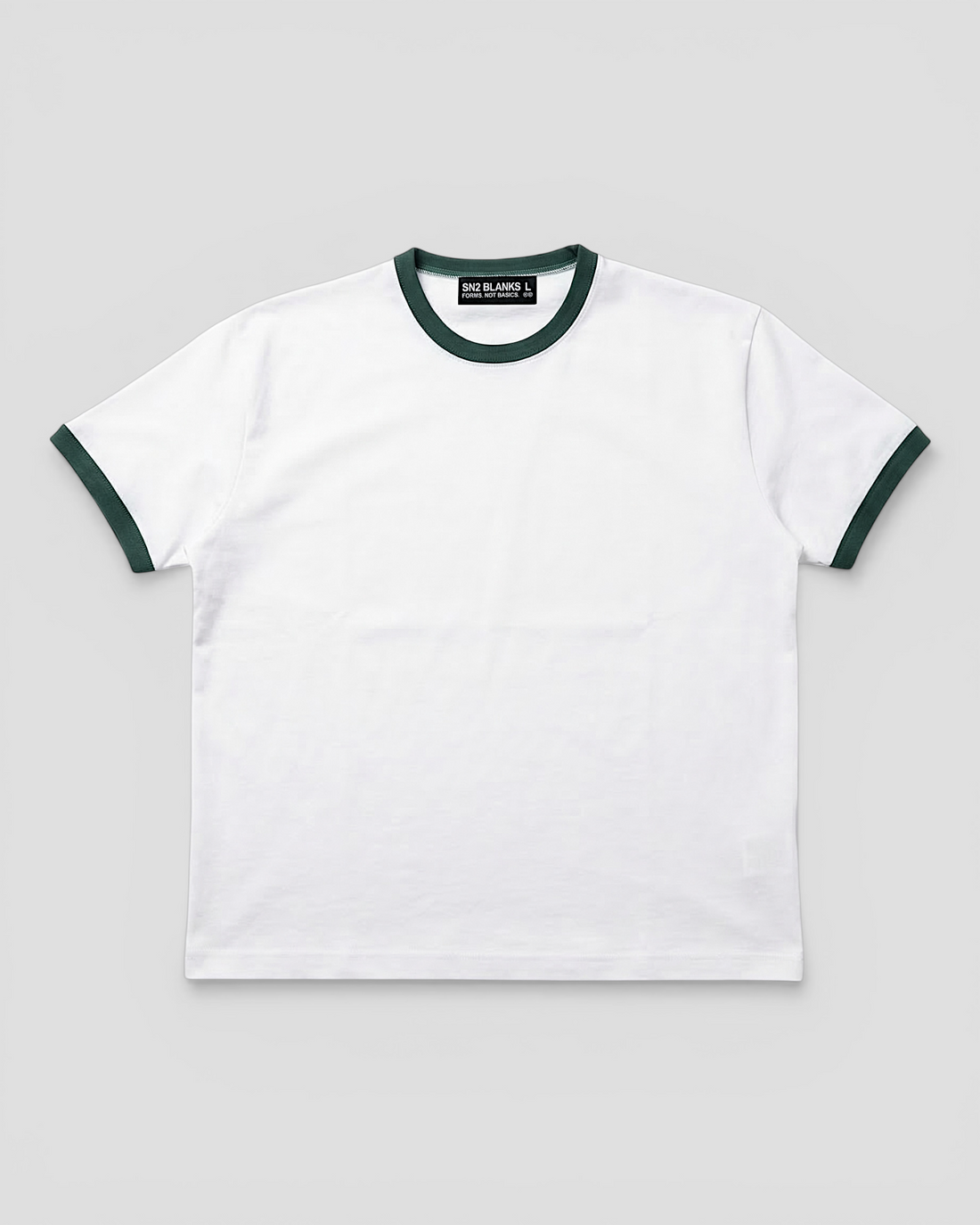 Luis Ribbed Regular Blank White And Green Tee V2