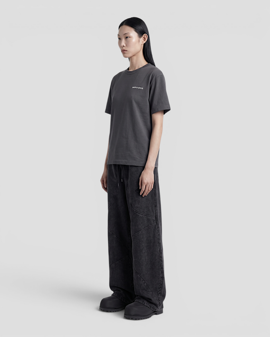 LOGO GREY OVERSIZED TEE