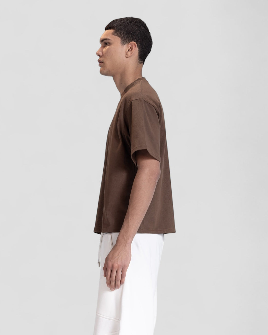 The Perfect Blank Dark Brown Boxy Tshirt V1