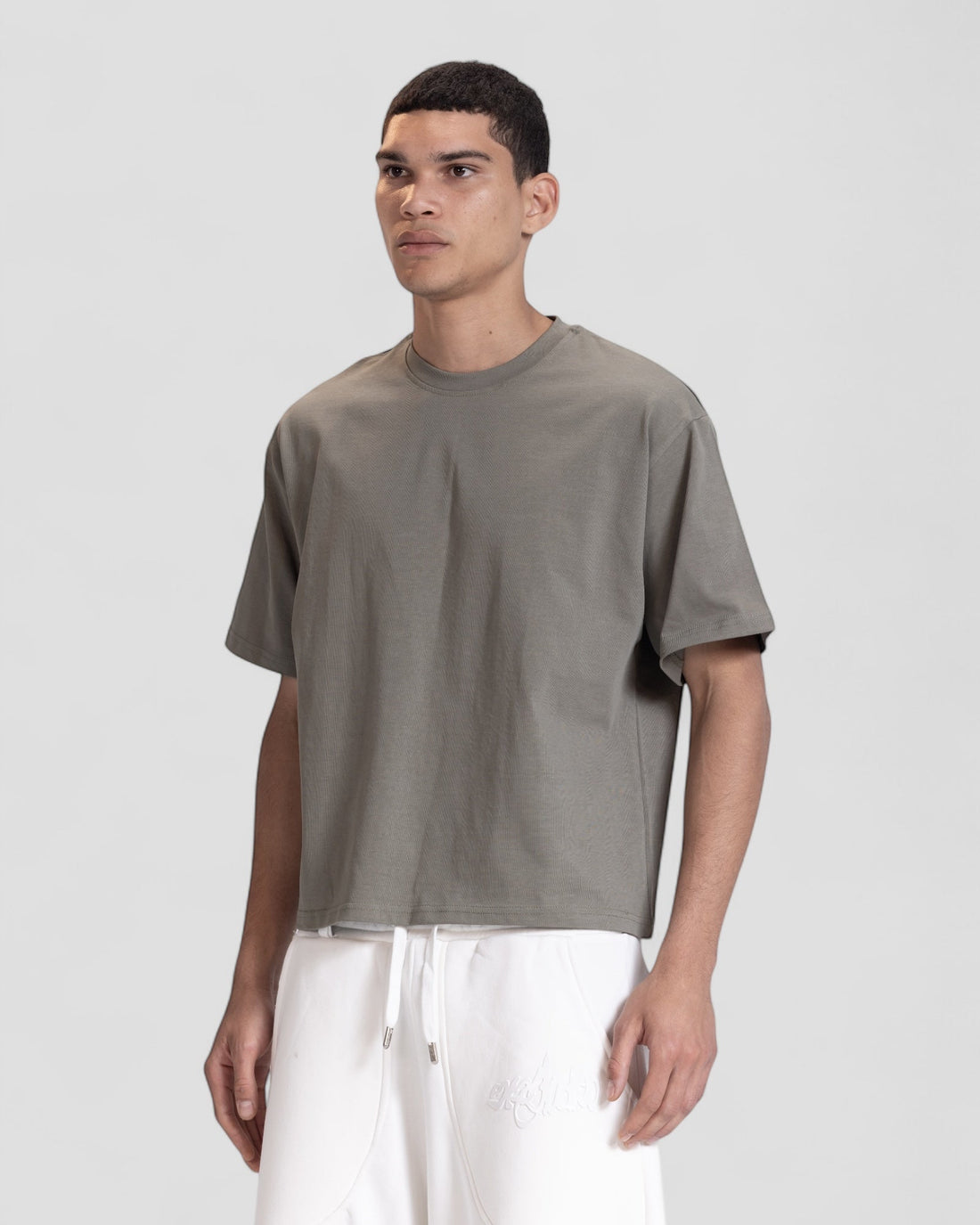 The Perfect Blank Olive Boxy Tshirt V1