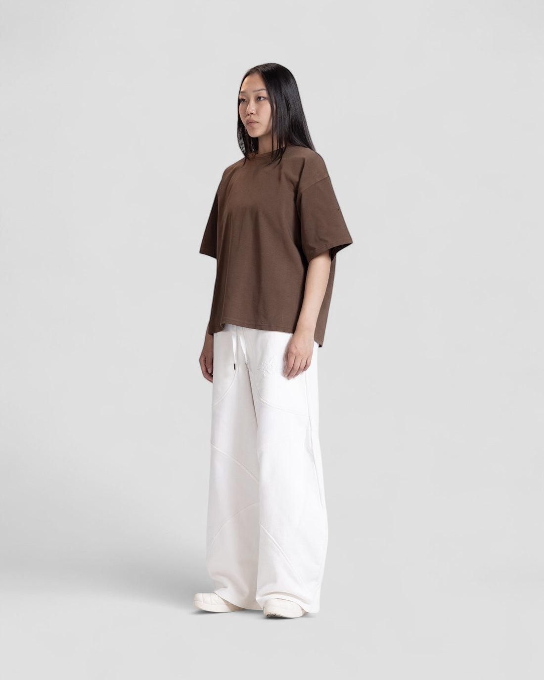 The Perfect Blank Dark Brown Boxy Tshirt V1