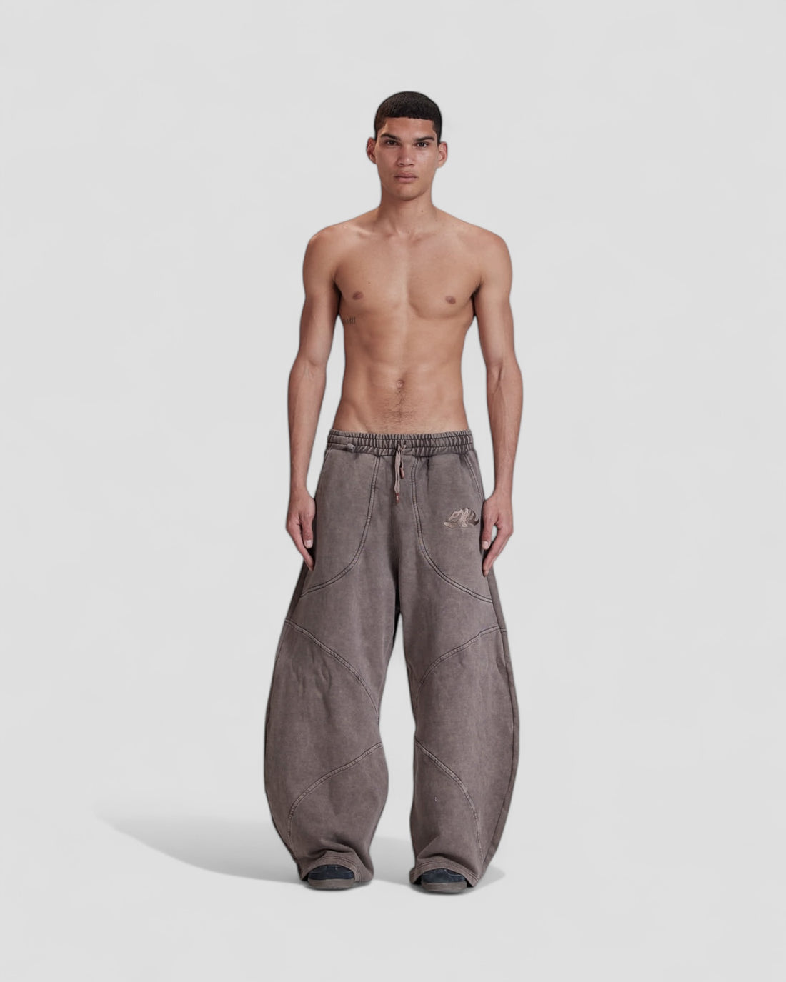 DEMENTE BROWN STONE WASHED SWEATPANTS