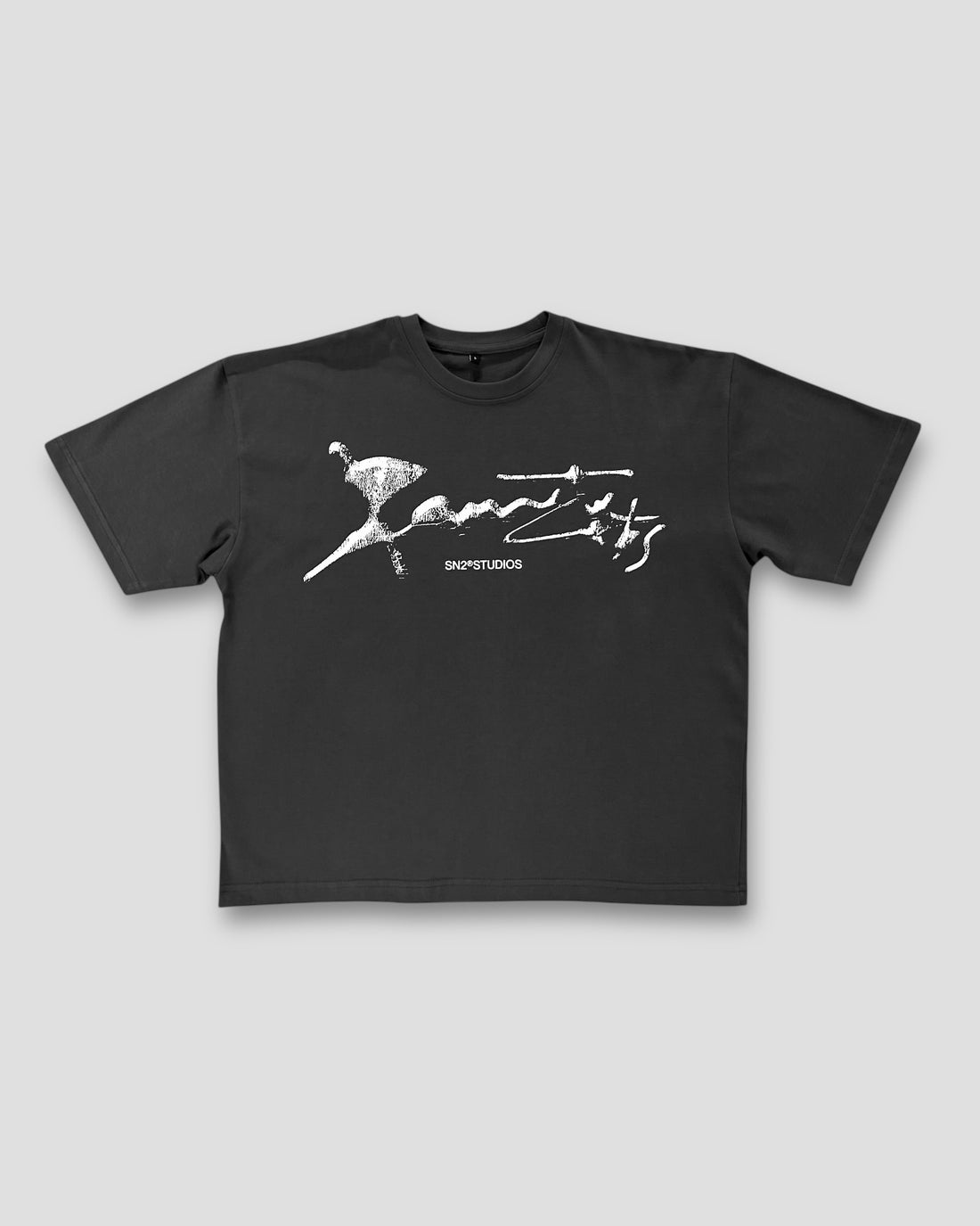 DEMENTE GREY SHATTERED BOXY TEE