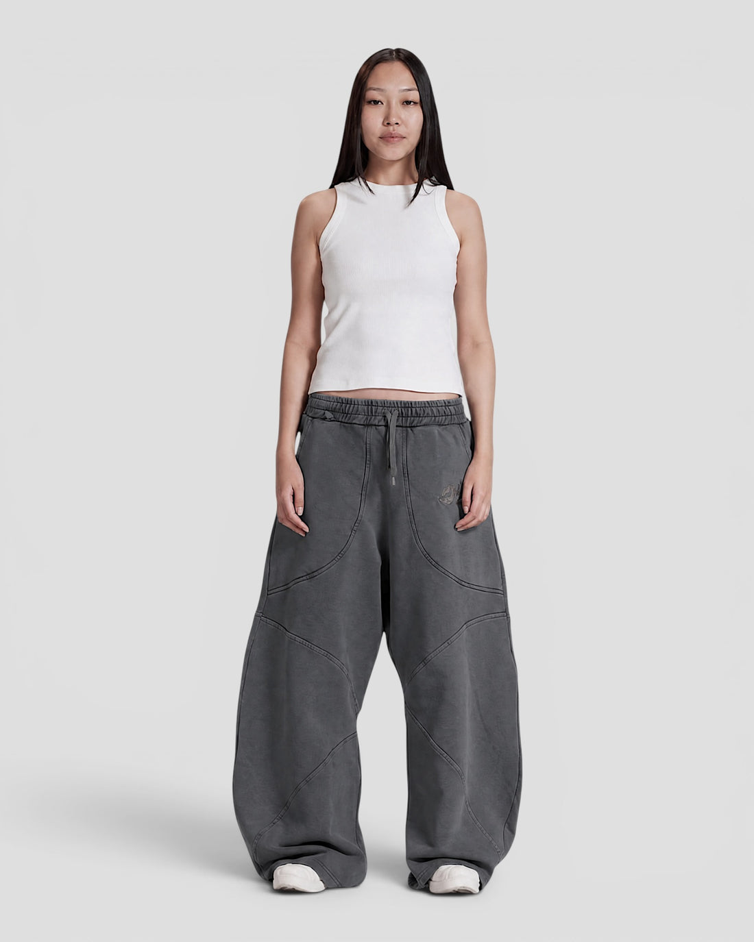 DEMENTE CHARCOAL BROWN STONE WASHED SWEATPANTS
