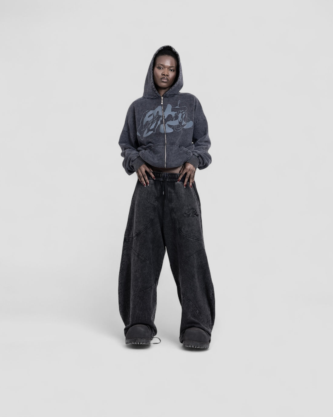 DEMENTE WASHED GREY ZIPUP JACKET (10156815483155)