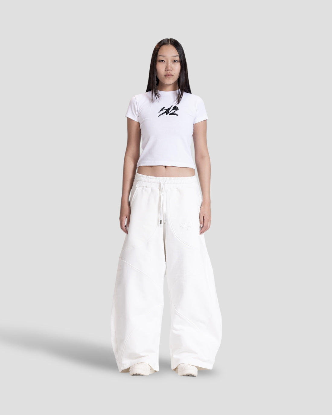 DEMENTE WHITE PEAKED BABY TEE