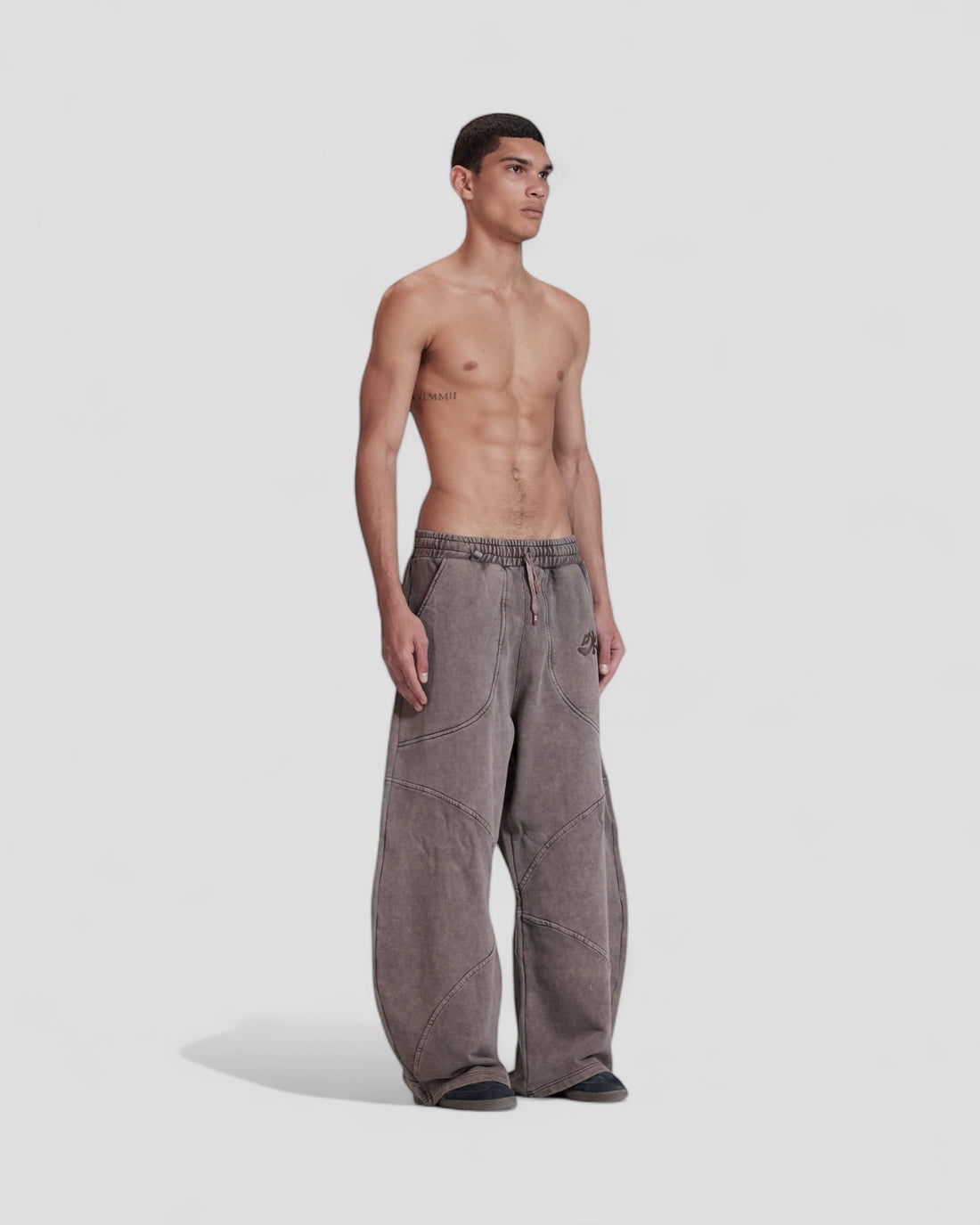 DEMENTE BROWN STONE WASHED SWEATPANTS
