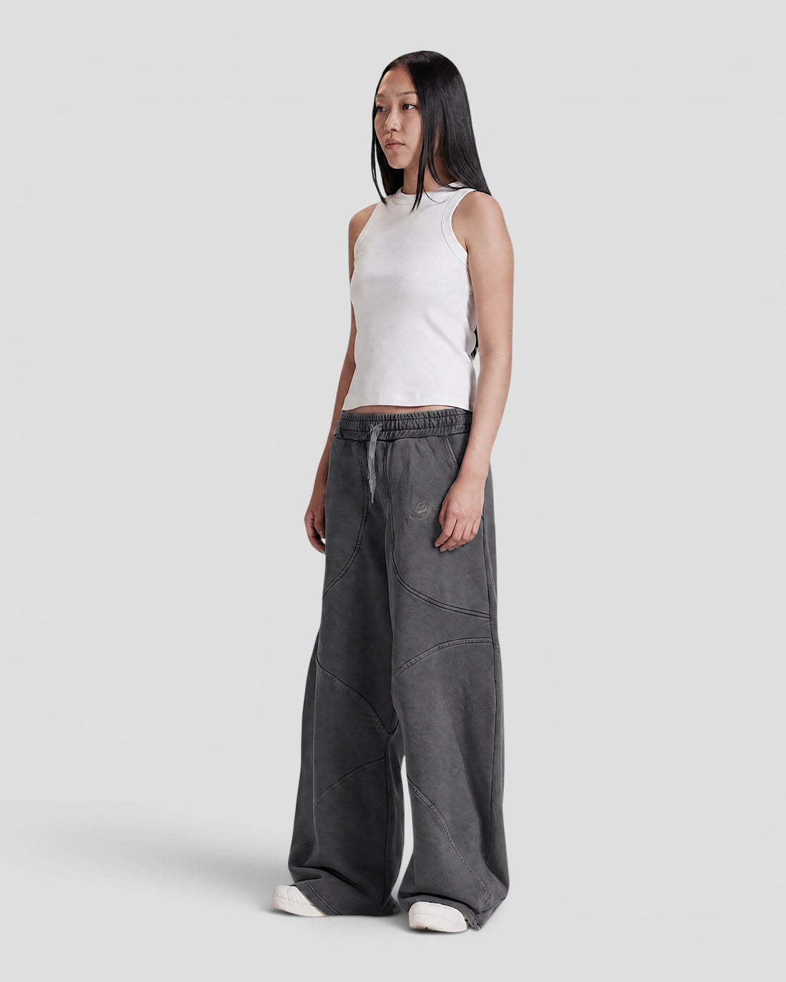 DEMENTE CHARCOAL BROWN STONE WASHED SWEATPANTS