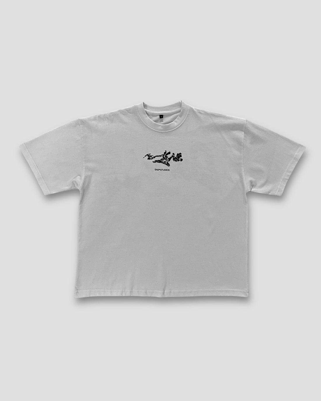 DEMENTE WHITE CRACKED BOXY TEE