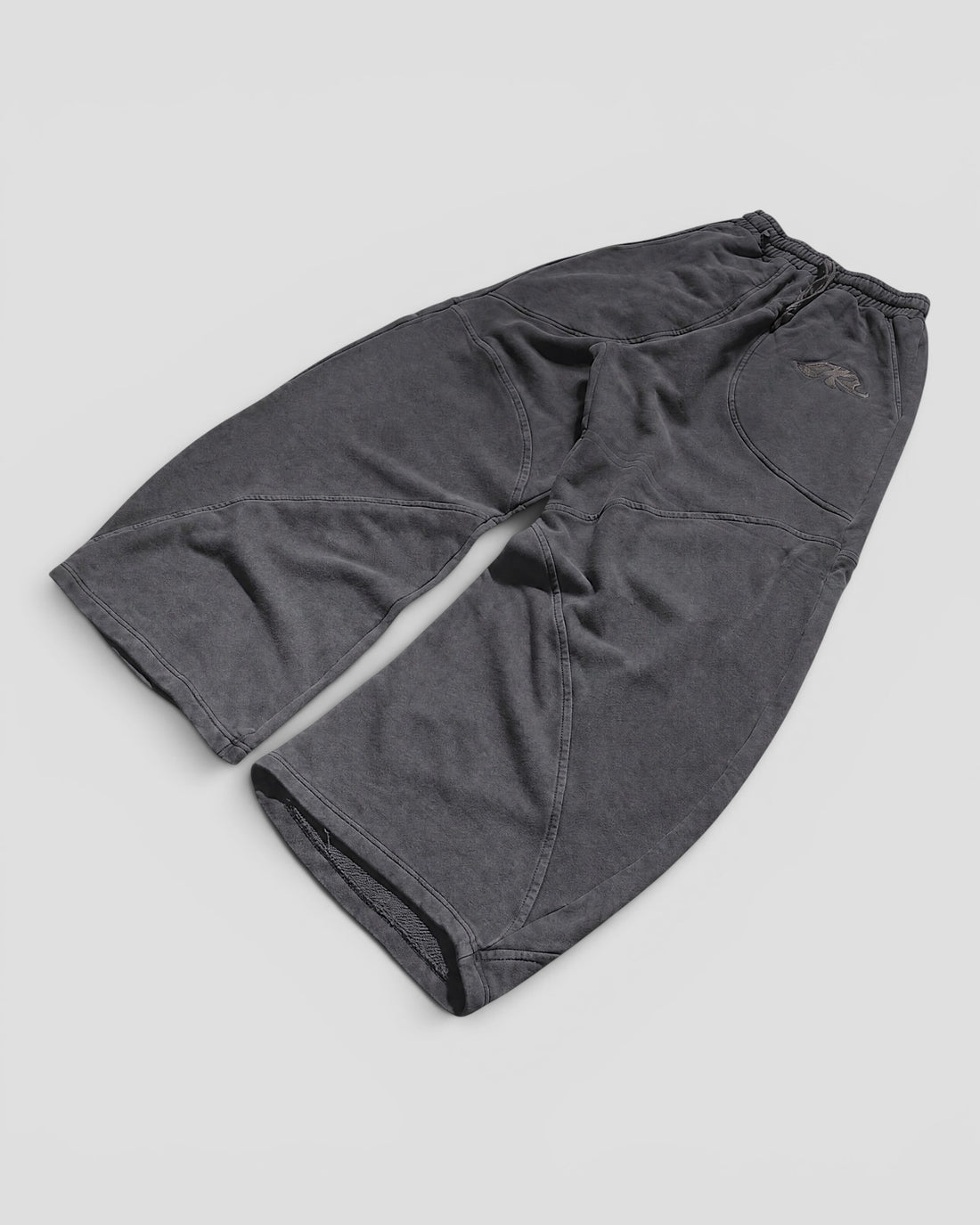 DEMENTE CHARCOAL BROWN STONE WASHED SWEATPANTS