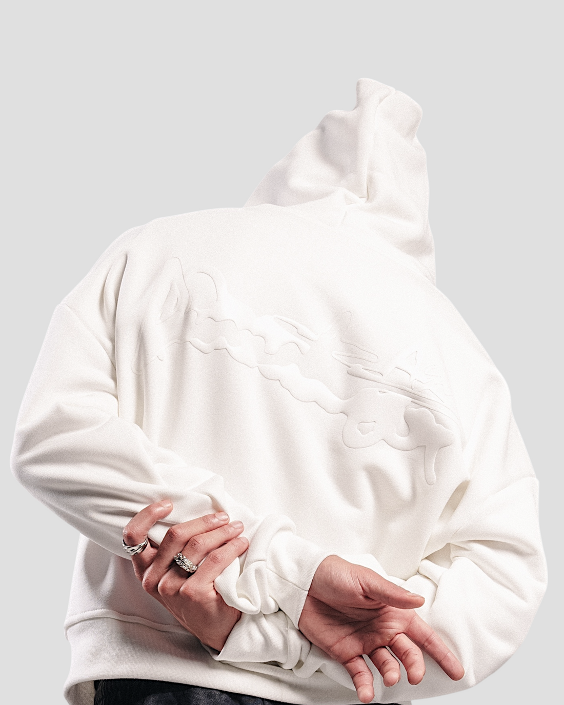 DEMENTE WHITE ON WHITE ZIPUP JACKET (PREORDER)