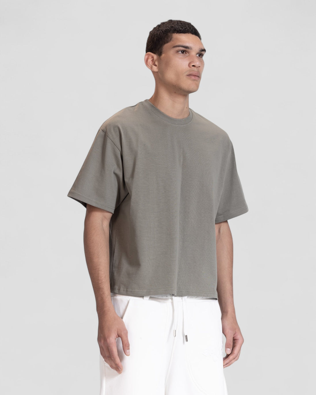 The Perfect Blank Olive Boxy Tshirt V1