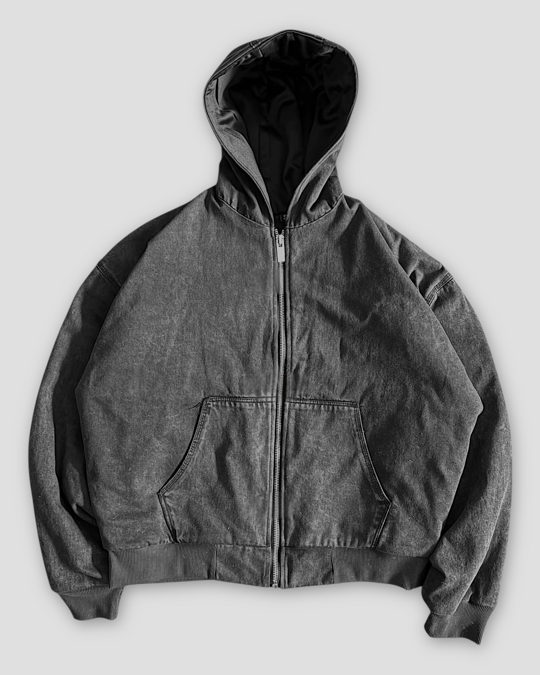 CORE WASHED HOOD DOUBLE LAYERED WORKER JACKET