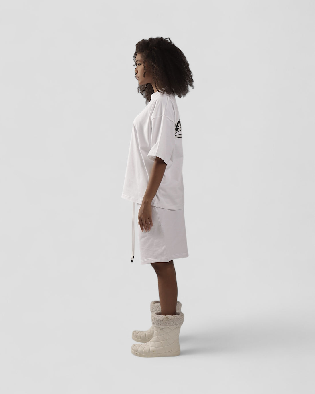 DEMENTE WHITE SILK-PUFF BOXY TEE