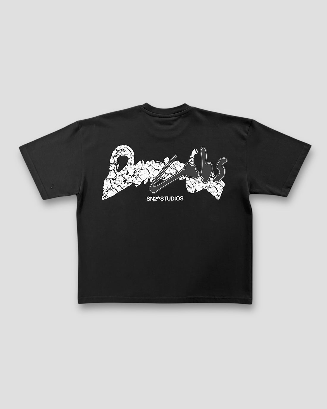 DEMENTE GREY CRACKED BOXY TEE