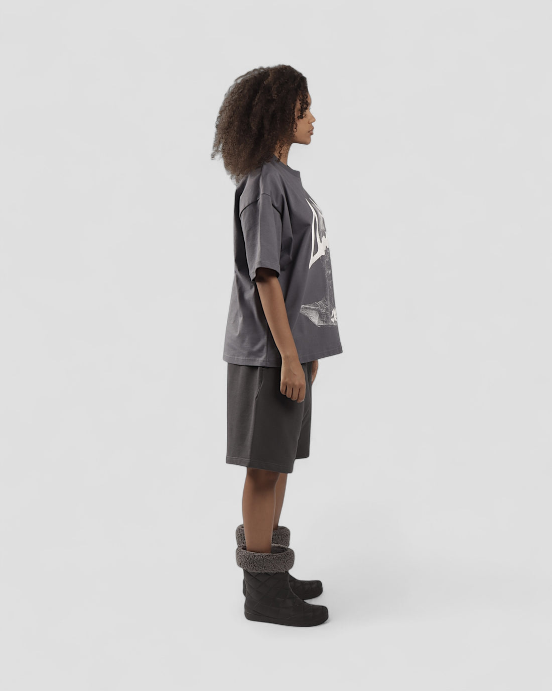 DEMENTE GREY HALFTONES BOXY TEE