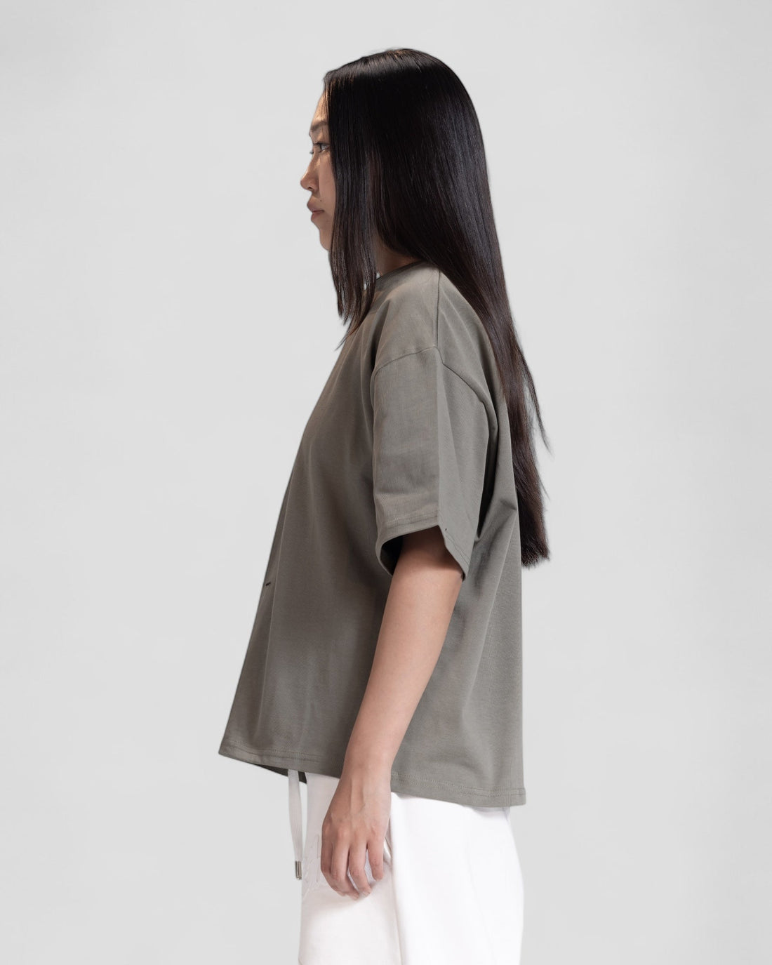 The Perfect Blank Olive Boxy Tshirt V1